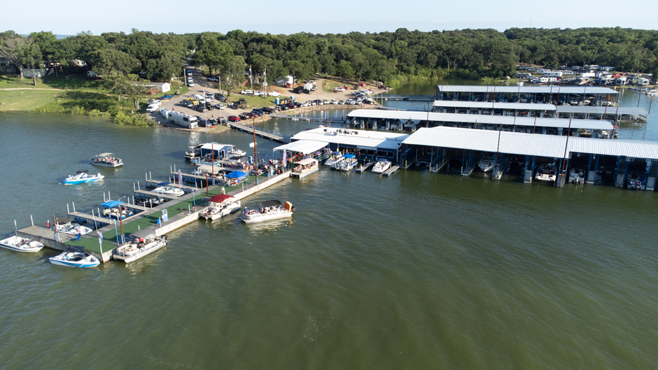 Alberta Creek Resort & Marina docks and cabins