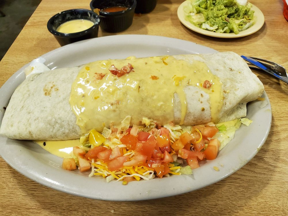 Arroyo's Mexican enchiladas with rice and beans