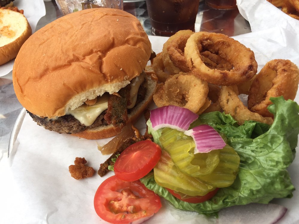 Highport BBQ brisket sandwich at the marina