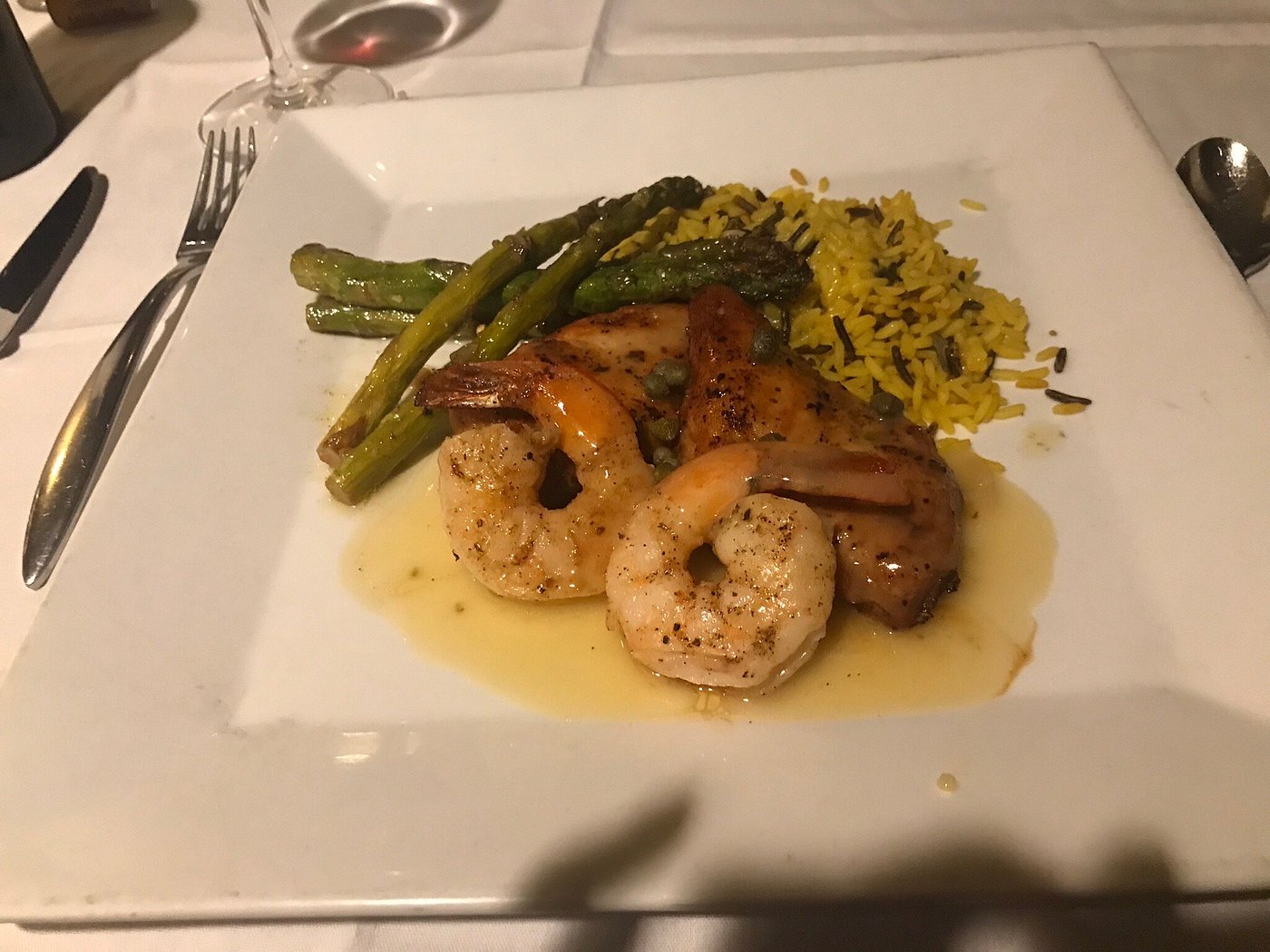 Lakeside Restaurant steak and shrimp with lake view